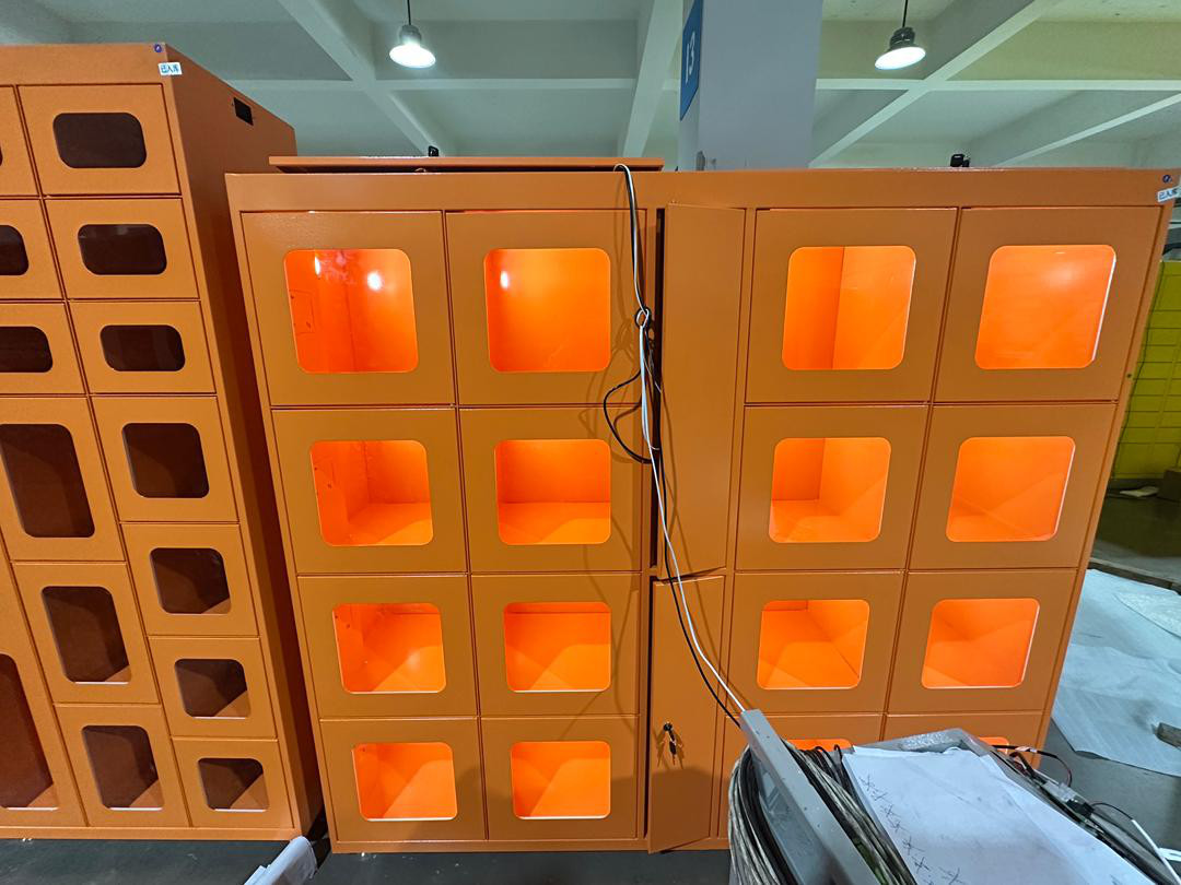 Custom smart lockers manufactured in China with RS485 protocol integration designed for automated inline skate rentals